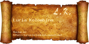 Luria Kolombina névjegykártya